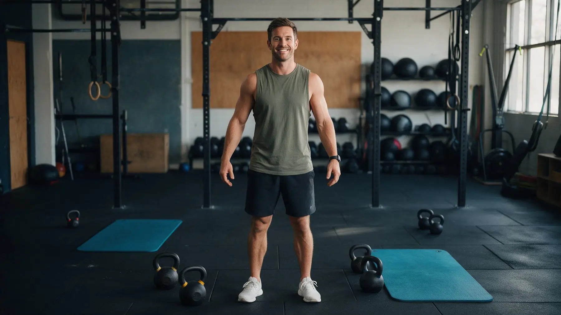 Gym studio owner in his gym, low doc business loans