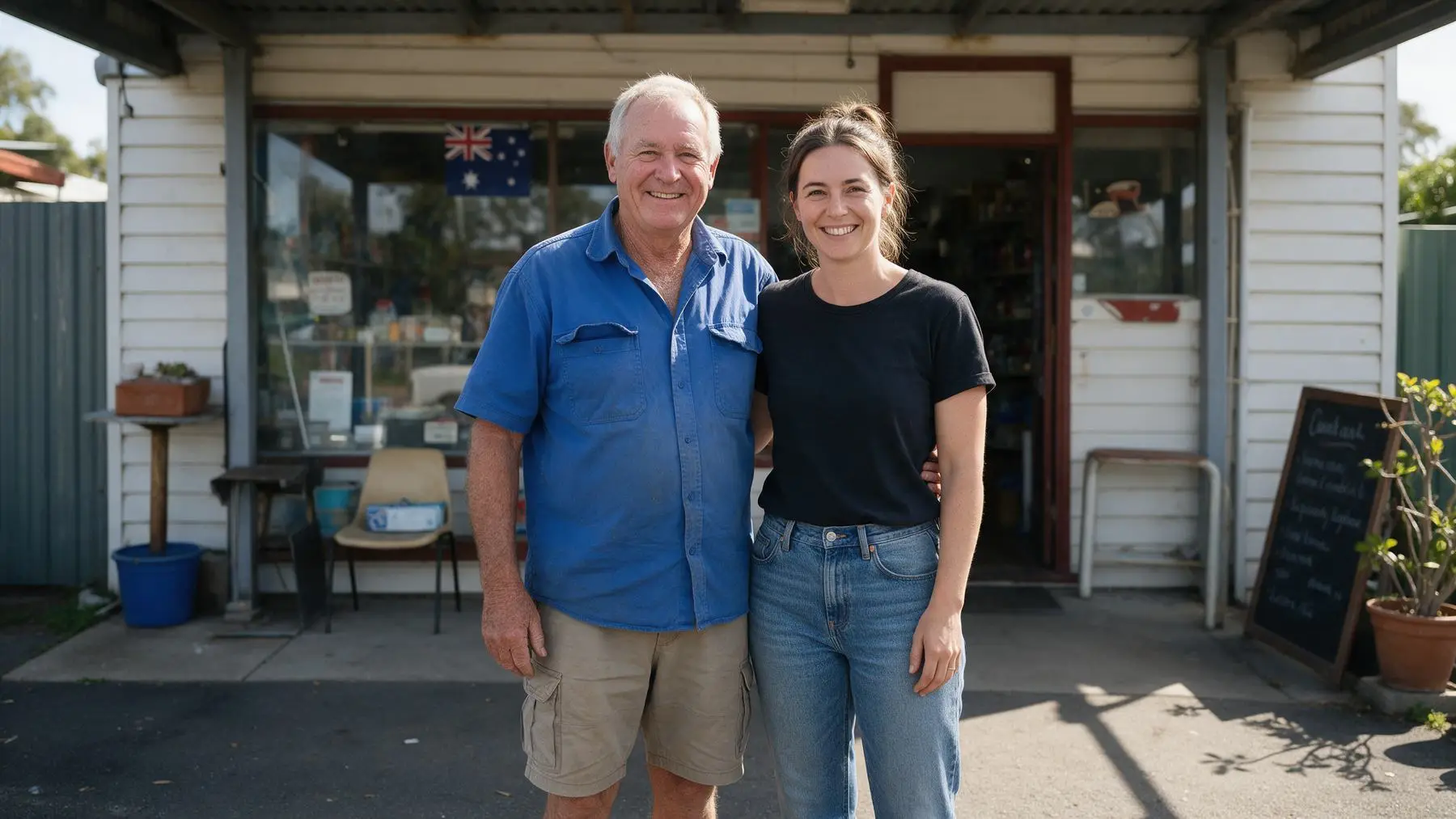 Shop owner handing over to a younger successor, planning a business loan exit strategy